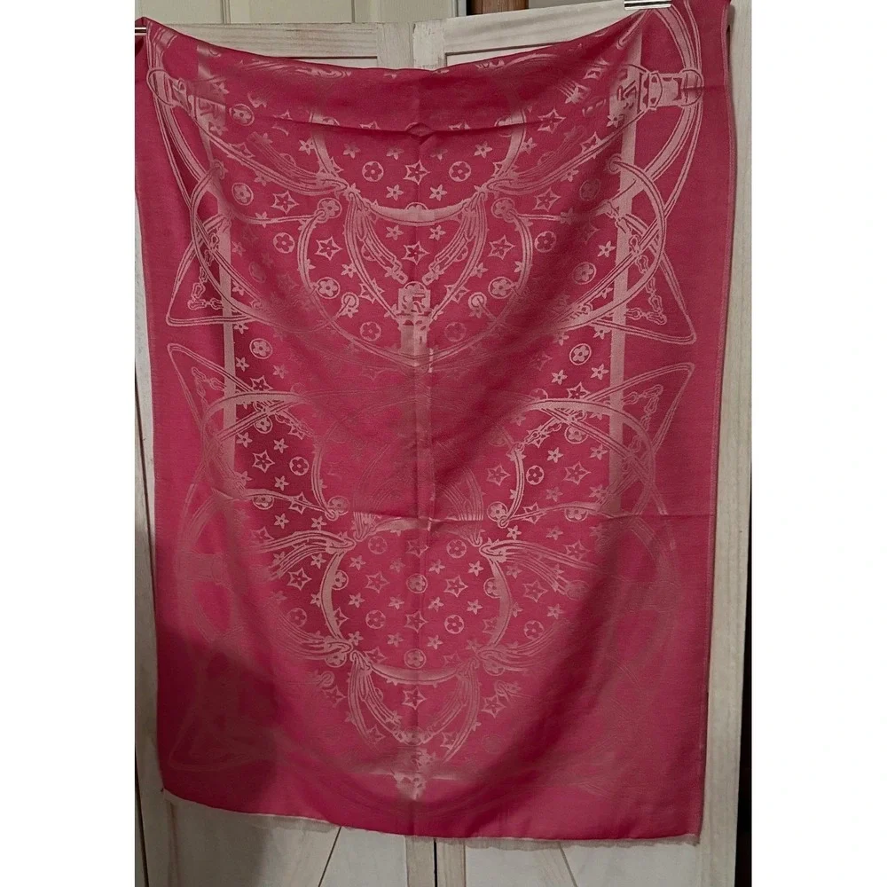 Pink Graphic Print Scarf Womens Neck Wrap‎ Shawl Lightweight Accessory